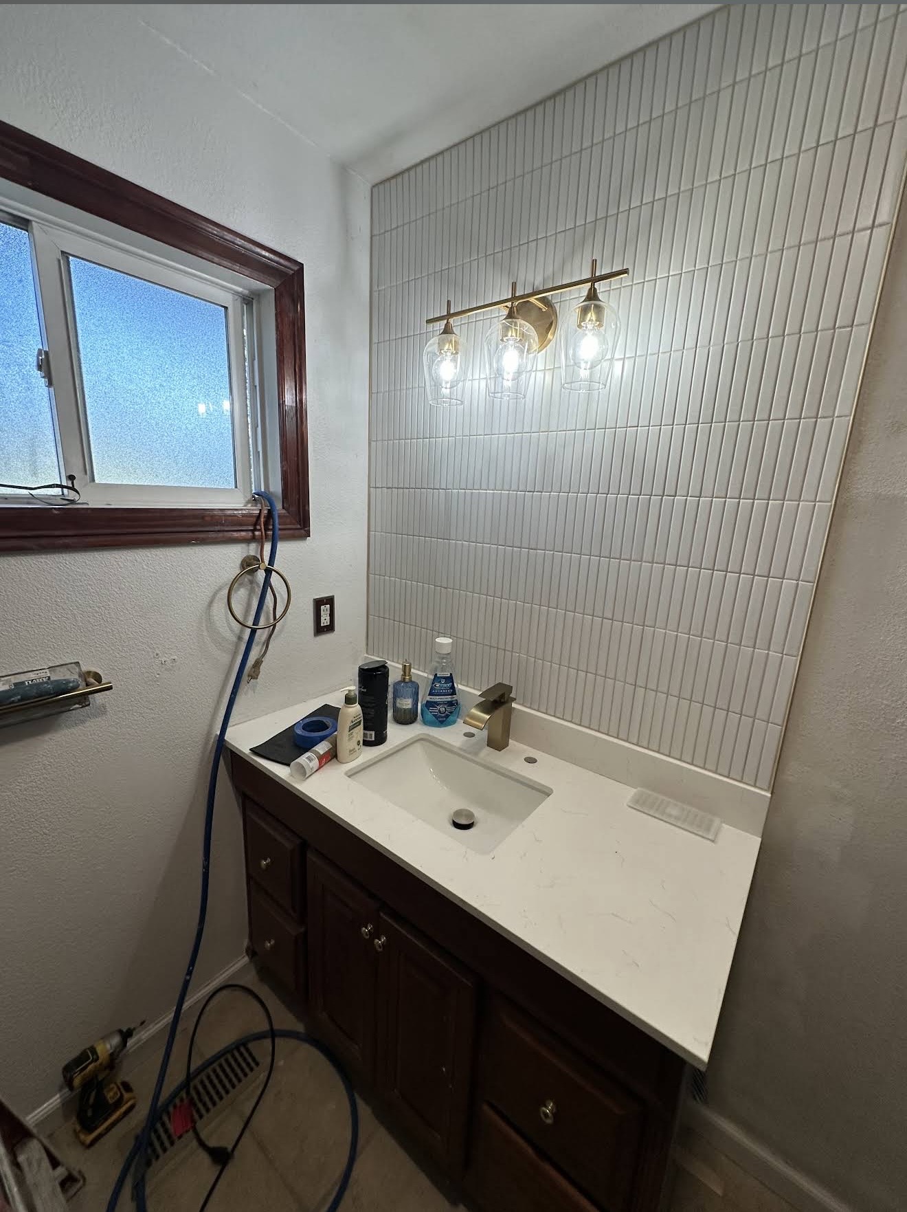 Finished bathroom remodel by Cazares